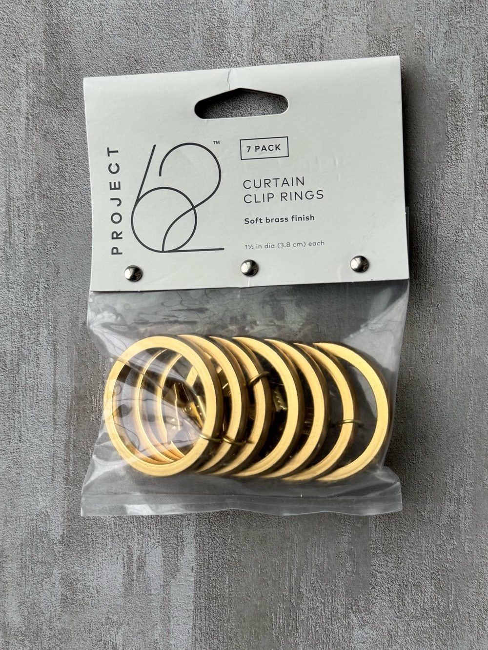 Project 62 Gold Curtain Clip Rings - Pack of 7